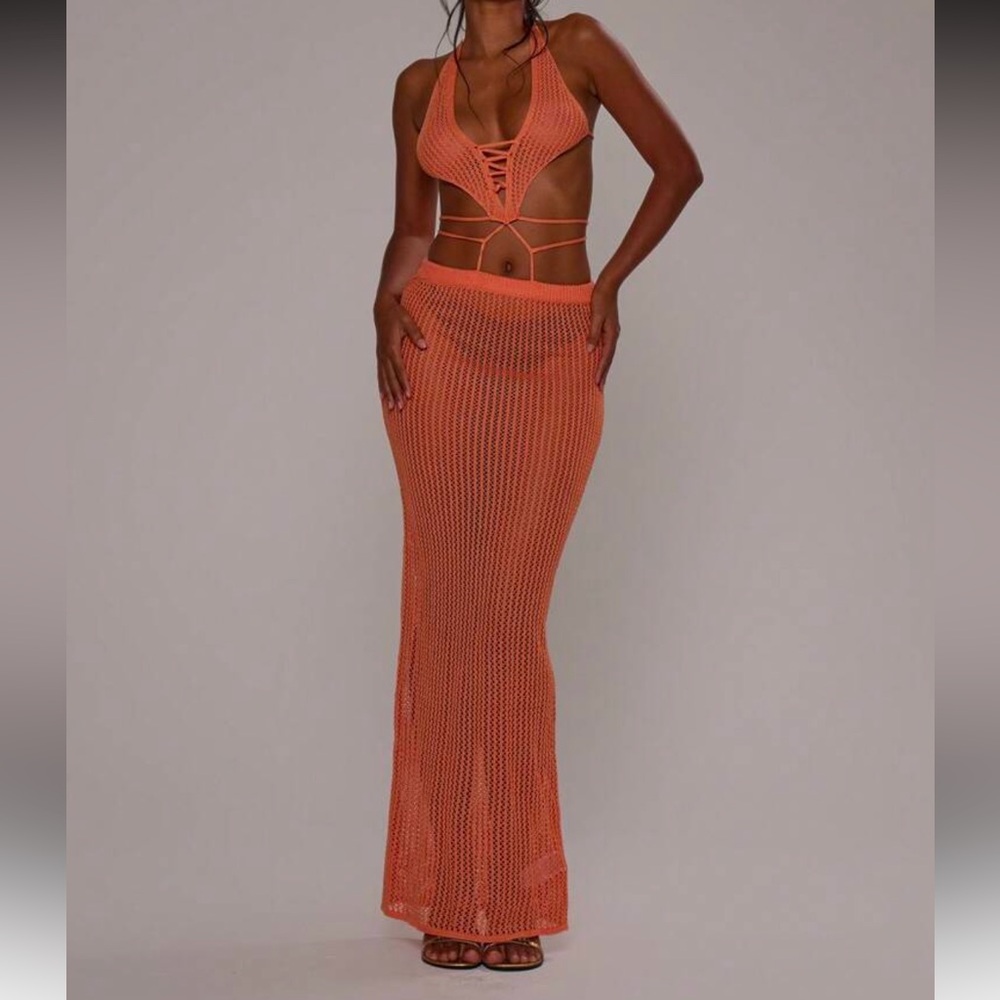 Orange Crochet Dress